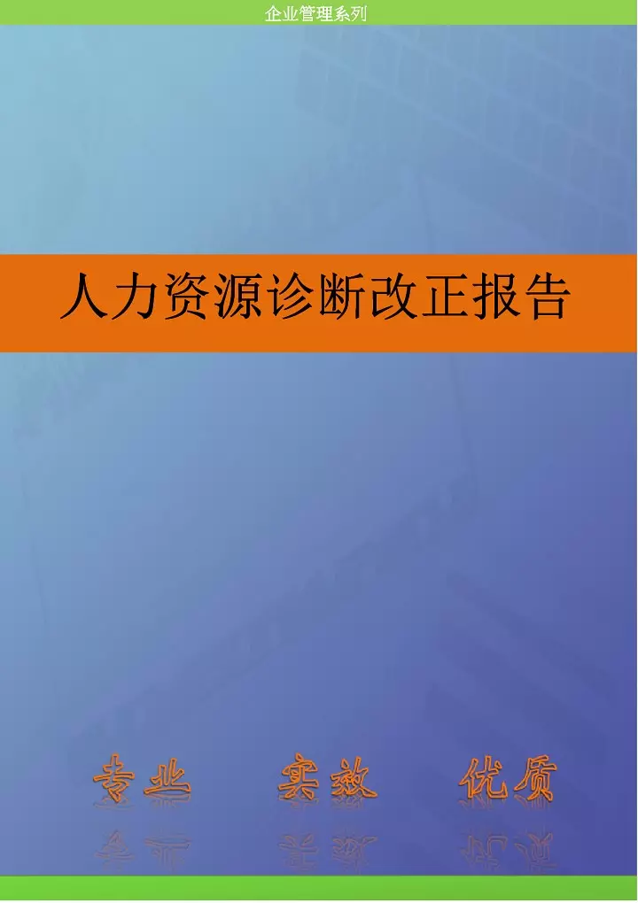 人资知识-人力资源诊断改正报告